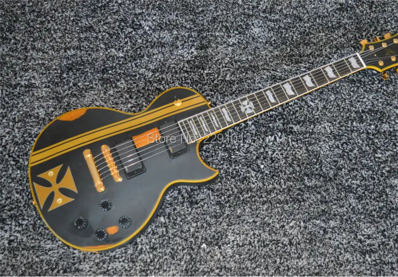 

Top quality Free Shipping Custom Shop Black James Hetfield Relic guitar
