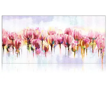 

Large Pink Tulip Flowers Oil Painting on Canvas Hand Painted Acrylic Floral Paintings Handmade Flower Pictures for living room