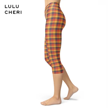 

Plaid Skull Pattern Printed Capris For Women Girls Brushed Buttery Soft Plus Size Elasticity Breathable Fitness Slim Leggings