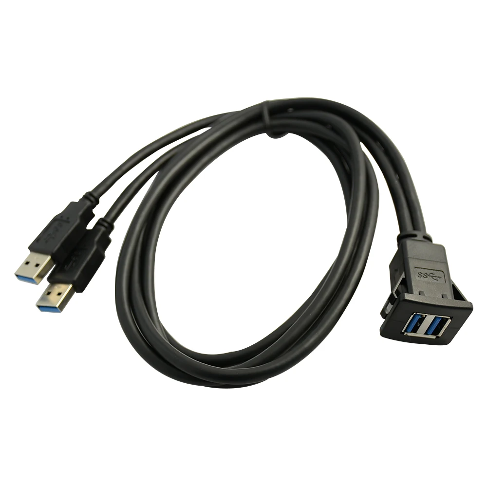 DANSPEED 2 порта двойной USB 3 0 удлинитель AM/2AF штекер к женскому AUX кабель для скрытого