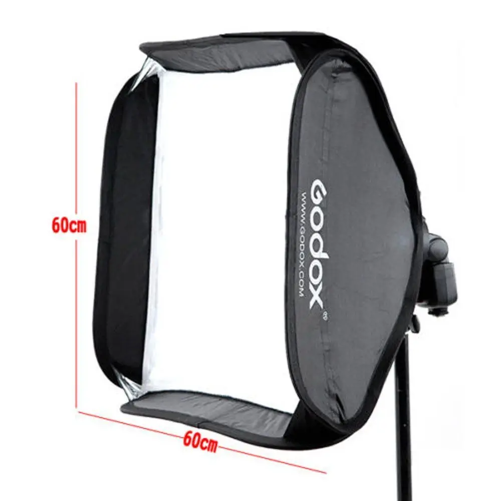 Tanie Godox Softbox 60x60cm reflektor dyfuzora do Speedlite latarka profesjonalna do aparatu do fotografii studyjnej Flash Fit Bowens Elinchrom