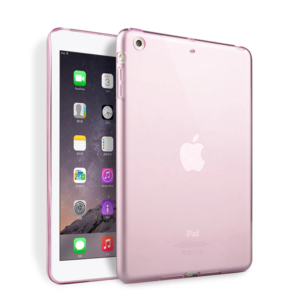 

Top Quality Smooth TPU Soft Transparent Case Cover Skin Protector for Apple i-Pad Mini 1 2 3 Luxury Tablet Bags