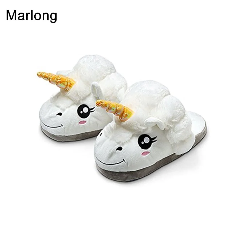 

Cartoon Winter Warm Indoor Slippers Woman Shoes Pantufa Unicornio Mens Home Slipper Cute Animal Shoes Zapatillas Pantufa