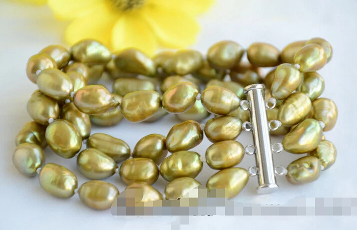 

Free shipping >>>>>>Z6529 4strands 13mm bronze baroque freshwater cultured pearl bracelet 8inch