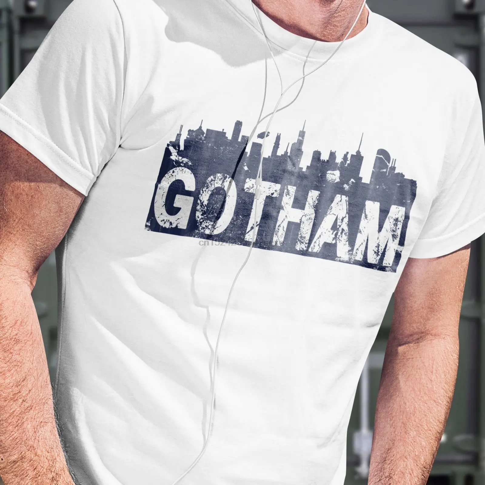 Gotham City Skyline футболка с цифровым принтом отправка в течение 1 дня | Мужская одежда