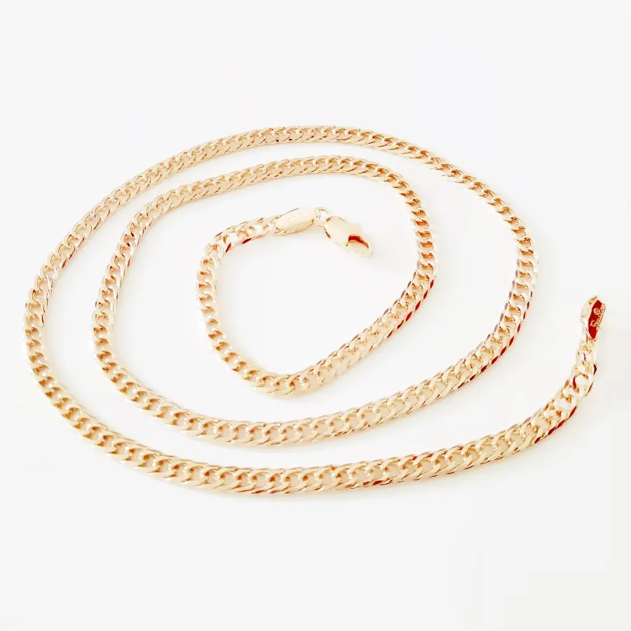 Ожерелье из розового золота 585 пробы длиной 55 см|chain necklace|fashion necklacenecklace fashion |