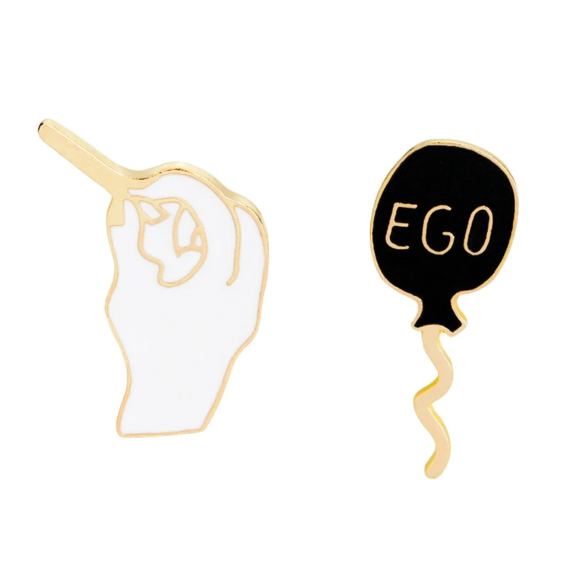 

Cartoon Pins Pop your EGO enamel brooch Black balloon pins DIY Button Pin Denim Jackets Pin Badge Jewelry Gift