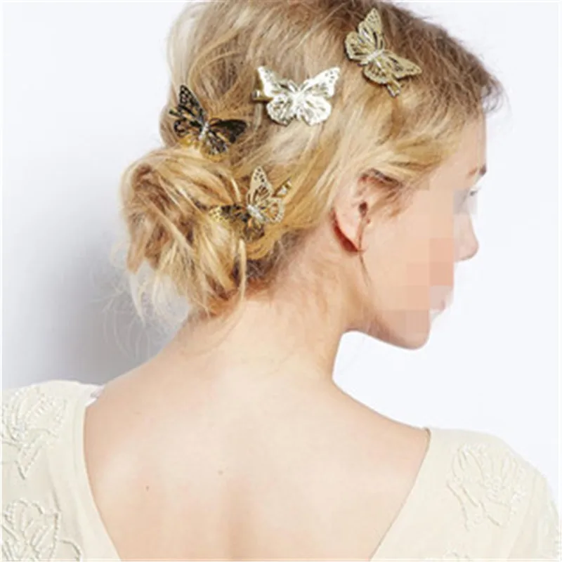 

6Pcs Shiny Hair Clips Women Left Right Butterfly Hair Accessories Styling Tools Fashion Headpiece Barrette Wedding Decorations