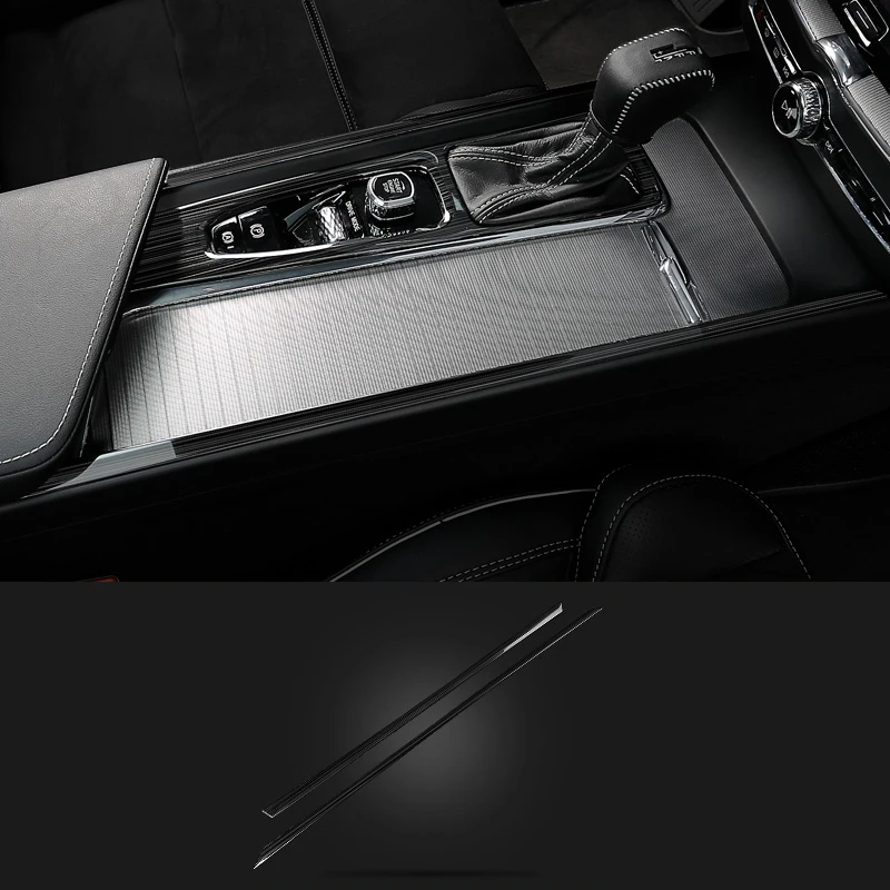 Для Volvo XC60 черный Титан Нержавеющая сталь интерьер автомобиля декоративный отделка литья крышка автомобиля Стайлинг Аксессуары - Цвет: 2pcs