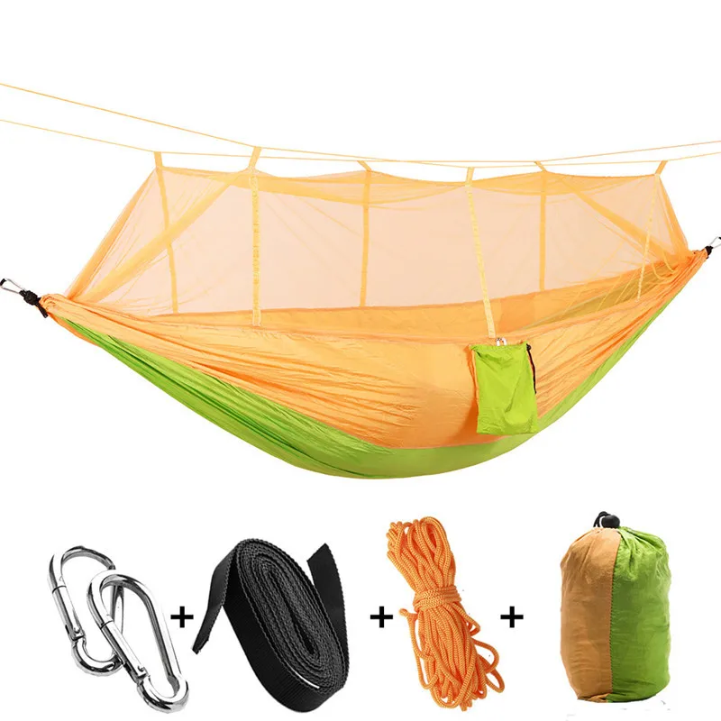 Camping Hammock with Mosquito Net Travel Portable Lightweight Hammocks with Tree Straps for Outsides Beach Patio Hiking Hiking 