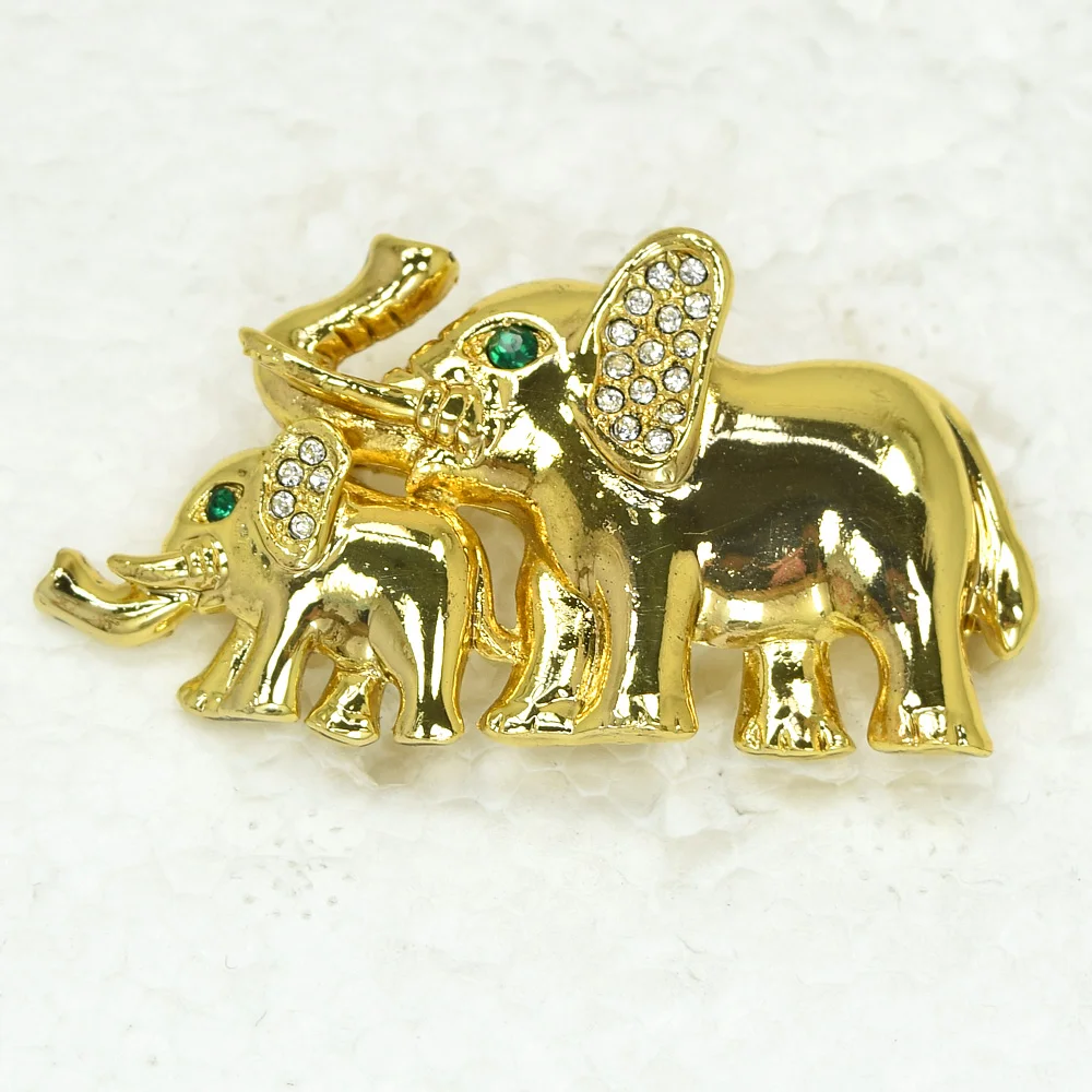 White Rhinestone Elephant Pin brooches C2101in Brooches from Jewelry
