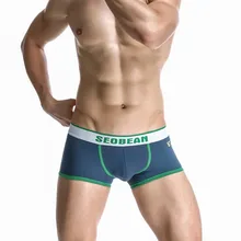 SEOBEAN мужские новые хлопковые трусы боксеры нижнее белье с низкой посадкой 3 цвета