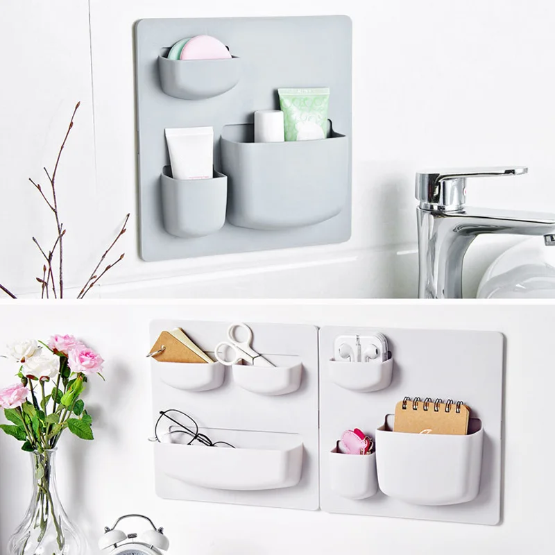 

Multifunctional Plastic Storage Box Kitchenware Wall-Mounted Storage Container P7Ding