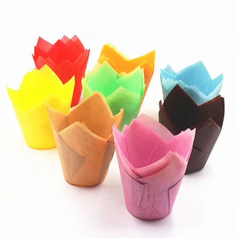 

50PCS Anti-Oil Flame Shape Baking Cups Muffin Cupcake Liners Wrapper Baking Tool