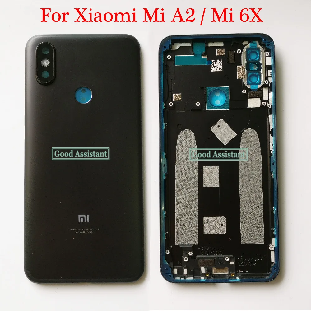 Черный/золотой/розовый/красный 5,99 дюйма для Xiaomi mi A2 mi A2 задняя крышка батарейного отсека для двери чехол для задней части стекла для Xiaomi mi 6X mi 6X