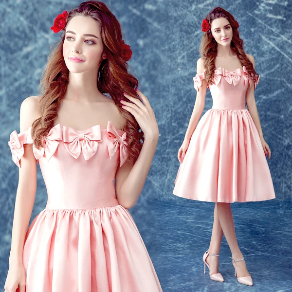 

Vestido De Festas Elegant Pink short prom dresses cheap price women party formal dresses gowns evening dresses homcoming dress