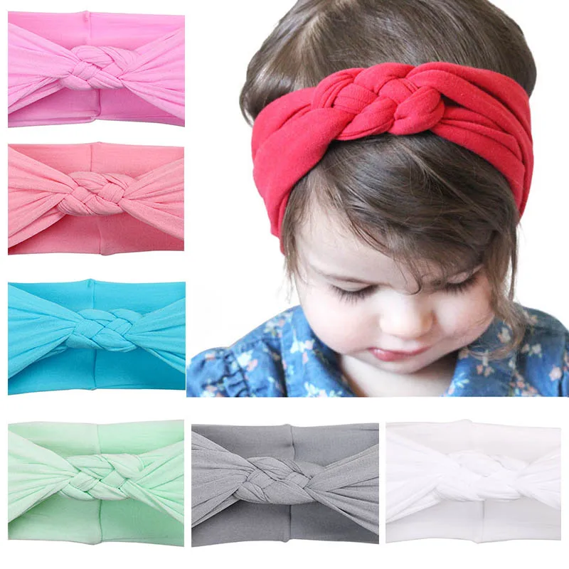 

Baby Girls Headwear Head Wraps Sailor Knot very Stretchy Hairband Solid Turban Headband Newborn Infants Toddler Hair Accessories