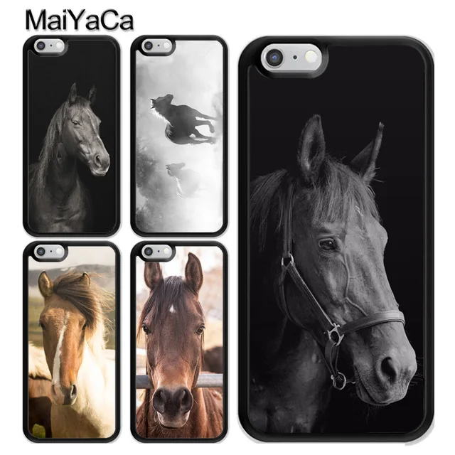 MaiYaCa красивая лошадь пони животное для iPhone 4S SE 5C 5S 6 6S 7 8 Plus X XR XS MAX черный мягкий