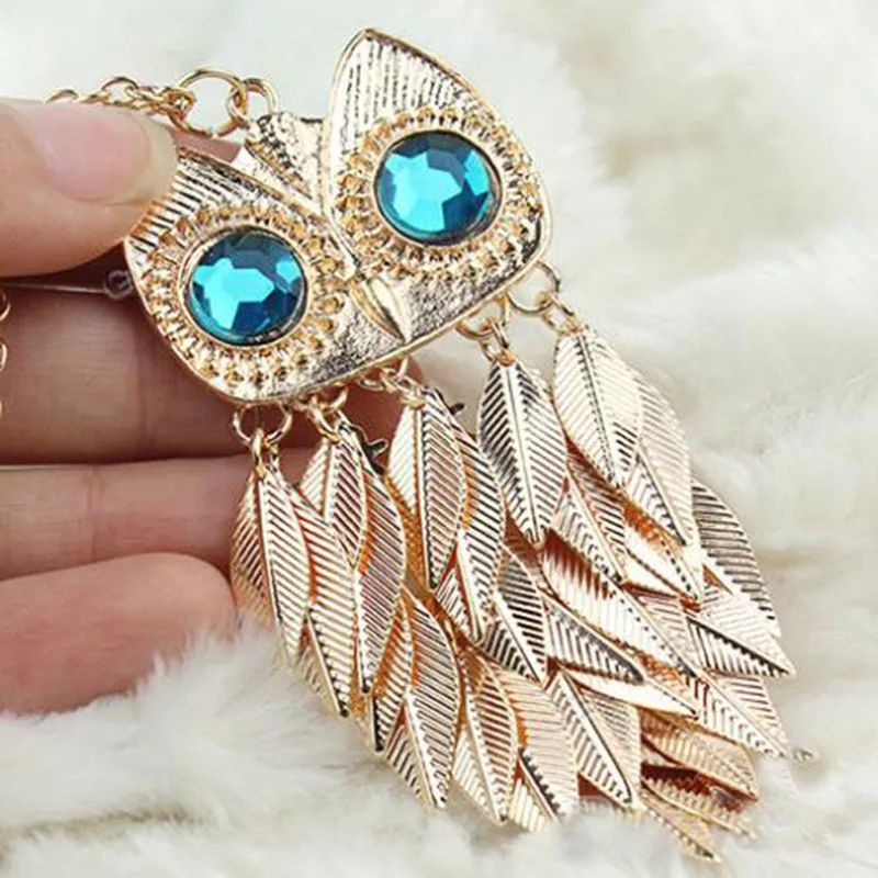 

LNRRABC Hot sale 1 Pc Women Fashion Charming Owl Pendant kolye Long Sweater Chain Necklace Jewelry Gift