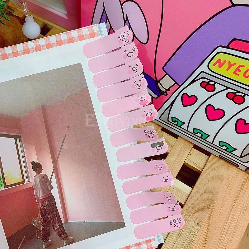 

1 Set Stylish Cartoon Pig Mini Pages Sticker Bookmark Notepad Sticky Post-it Notes Creative School Office Stationery Supply