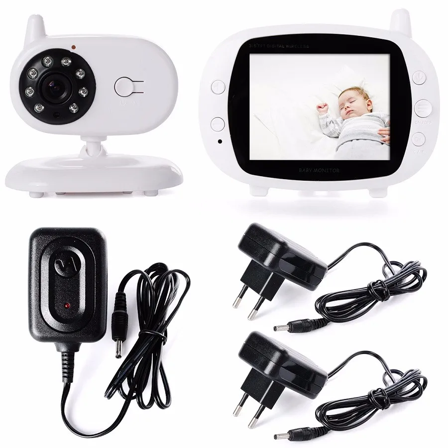 Babykam babymonitor babyfoon с камера 3,5 дюймов TFT ЖК дисплей 2,4 ГГц 2 способ говорить ИК Ночное Видение 4 устройство контроля температуры малыша