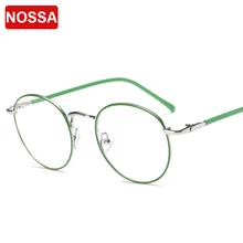 NOSSA круглые металлические очки, оправа для женщин и мужчин, Модные оптические оправы для очков, унисекс, трендовые очки, женские элегантные очки