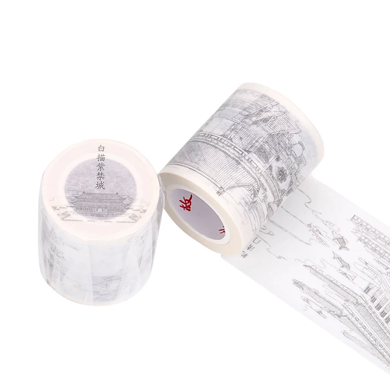 

5cmx10m Masking Tape Sketching The Imperial Palace Theme Washi Tape for Color Filling Decoration DIY Gift Card Scrapbook 1roll
