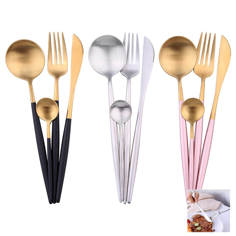 

Exquisite Dinnerware Sets 304 Stainless Steel Cutlery Set European Western Kitchen Dinnerware Home Party Tableware Set