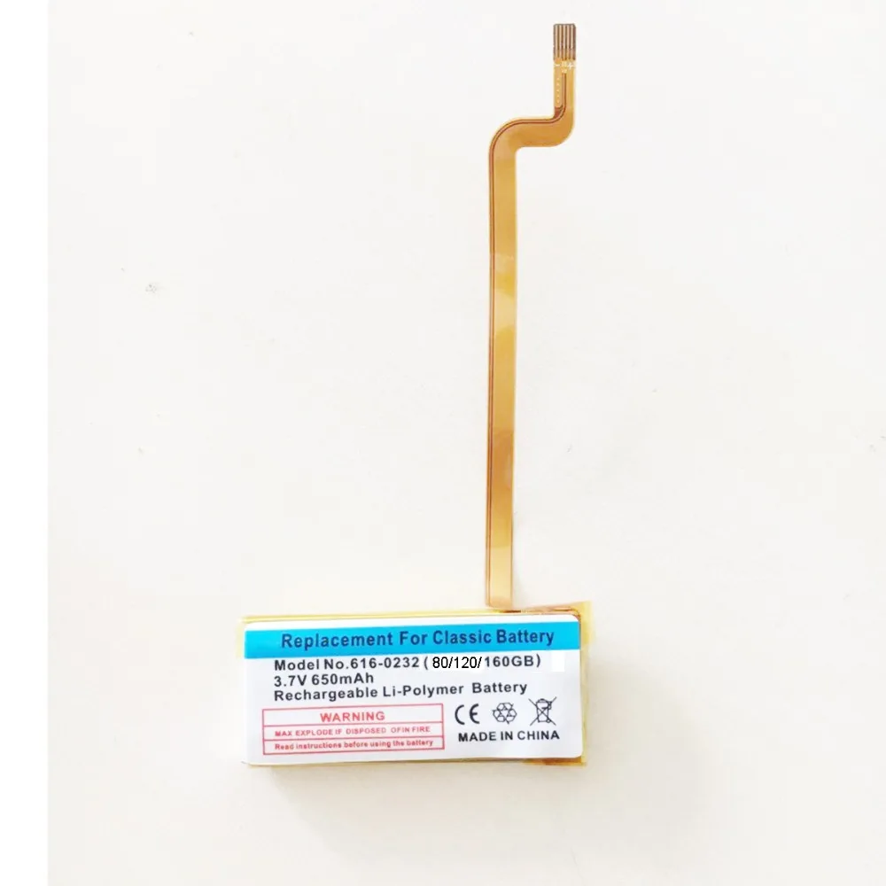 For Apple iPod Classic 80GB 120GB Replacement Battery 650mAh 3.7V Li
