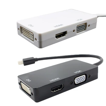 

centechia Male To HDMI DVI VGA Female Adapter 3 In 1Mini Display Port MINI DP Converter Cable For MacBook Air Pro MDP