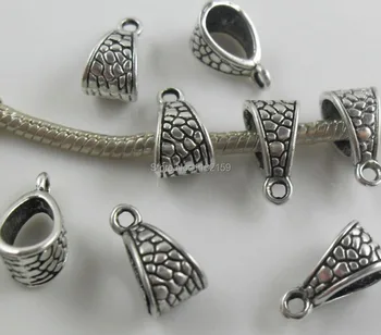 

Free Shipping Wholesale 150Pcs Tibet Silver Bails Beads Fit Charms Pendant Bracelet Necklace 14x8 mm