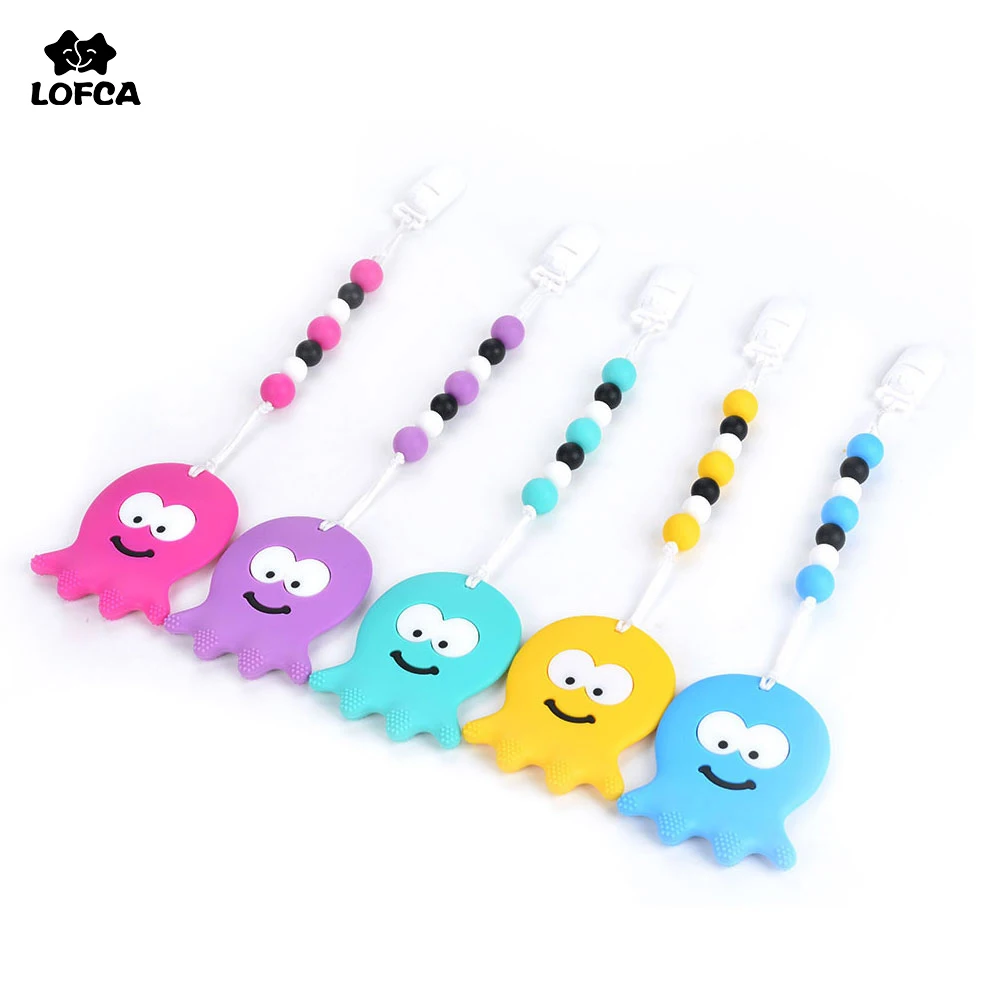 Silicone Octopus Pendant Pacifier Clips Teething Toy Baby Carrier
