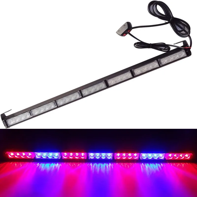 

CYAN SOIL BAY 31.5" Traffic Advisor 28 LED Police Emergency Flash Strobe Warning Light Bar Red Blue