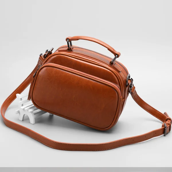 Detachable handle women leather handbags fashion three-dimensional design cross section square casual ladies hand bags