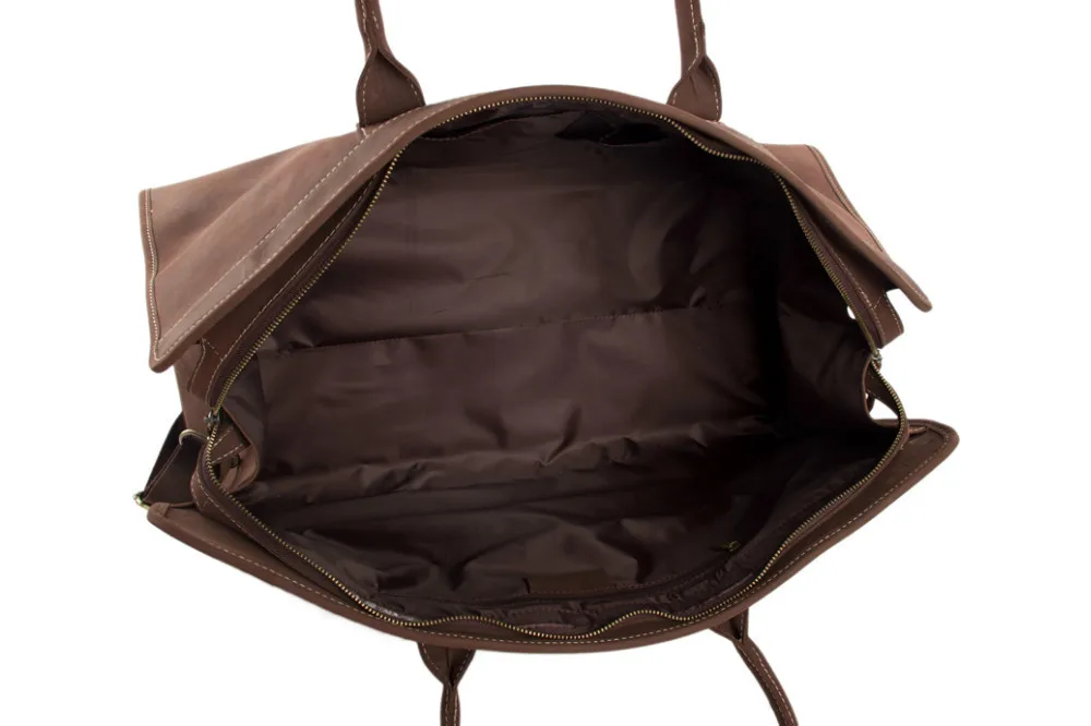 Rockcow большой емкости моды натуральная кожа Мужская Дорожная сумка унисекс темно-коричневый кожаный сумка для путешествий сумка Dropshipping MG32