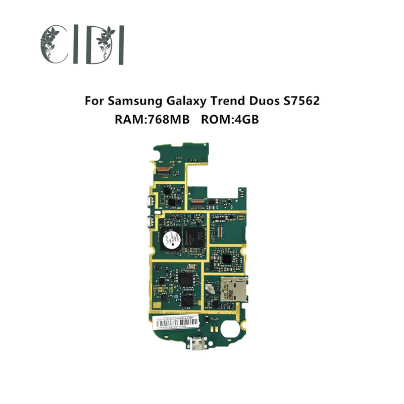 

CIDI Full Working Used main Board For Samsung Galaxy Trend Duos S7562 768MB RAM 4GB ROM motherboard with Chips