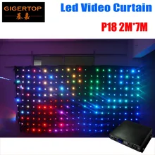 P18 2M*7M Fire Proof LED Video Curtain With SD/PC Controller For DJ Wedding Backdrops 90V-240V O Ring Expansibility 100V-220V