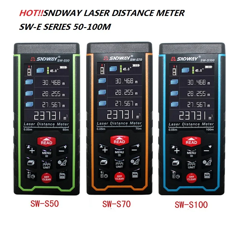 SNDWAY лазерный дальномер SW S Лазерный 100 м 70 50 S100 S70 измеритель|Лазерные дальномеры| |
