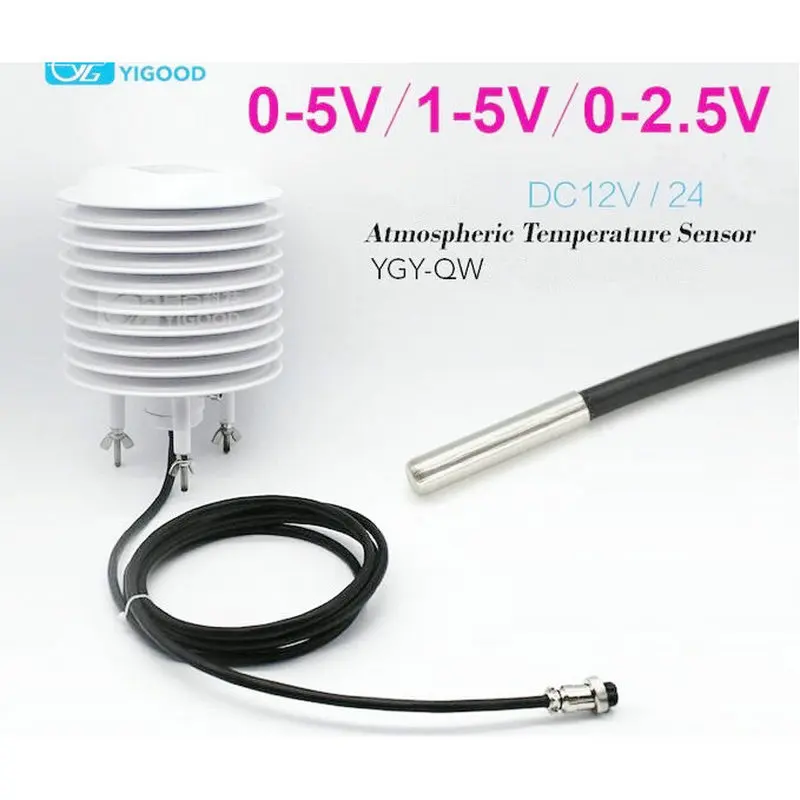 

YGC-QW high precision air temperature sensor atmospheric temperature sensor 0-2.5V 0-5V 4-20mA RS485 output