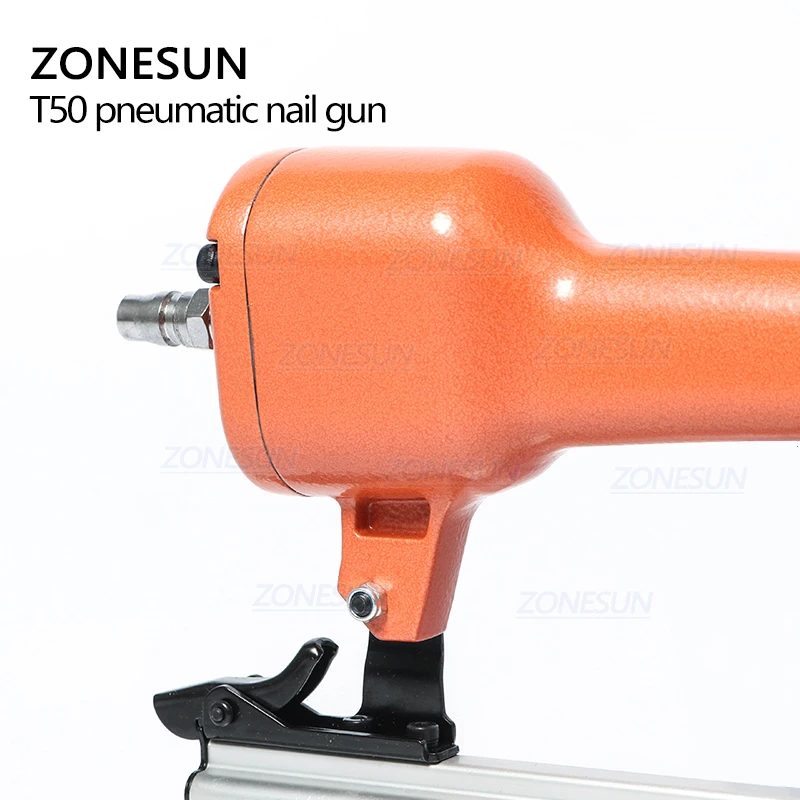 ZONESUN пневматический степлер-пистолет гвоздя ружье сшивная машина для обработка древесины для мебели столярные украшения Carpenter50mm