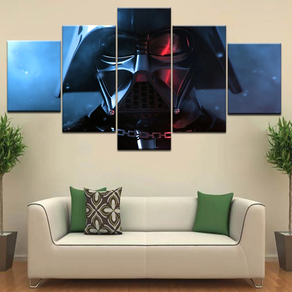 

A character of Star Wars Movie 5 Panel HD Print animal modern wall posters Canvas Art Painting For home living room decoration