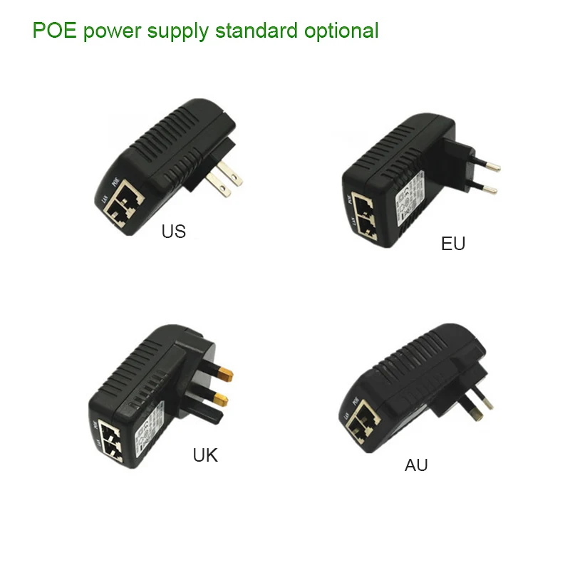 POE 48 В 0.5a Инжектор PoE ЕС, США, Великобритании AU настенных розеток Ethernet-адаптер для IP Камера Мощность Over Ethernet коммутатору инжектора Питание