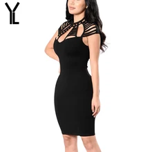 Women Dress Fashion New Style Solid Straight Party Dresses Above Knee Mini Sexy Burning Flower Slim Package Hip Bandage Dress