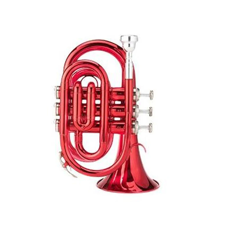 

Manufacturer Selling Pocket Trumpet Descending Bb Major Surface Wine Red Horn Joyous musical instruments