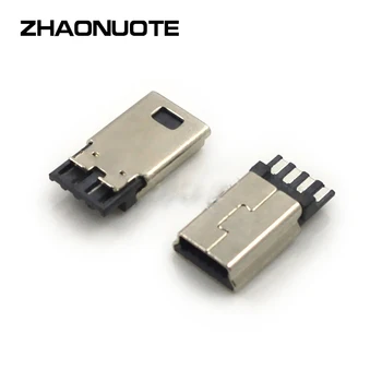 

10pcs Mini USB 5p Male Connector Front 5 Rear 5 B Type DC Power Wire Plug Socket