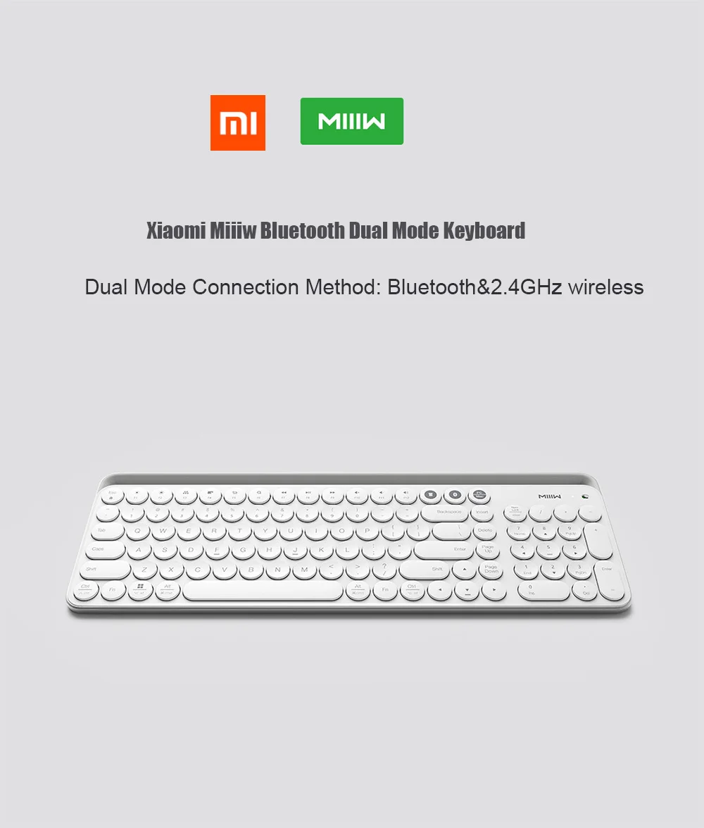 Оригинальная Xiaomi Miiiw Bluetooth Двухрежимная клавиатура MWBK01 104 клавиш 2,4 ГГц многофункциональная беспроводная клавиатура+ испанская русская паста