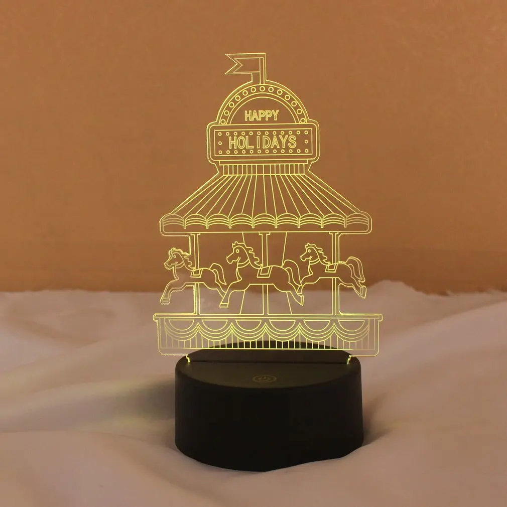 

Merry-go-round Touch Table Lamp 7 Colors Changing Desk Lamp 3D Lamp LED Night Light Stereoscopic Illumination