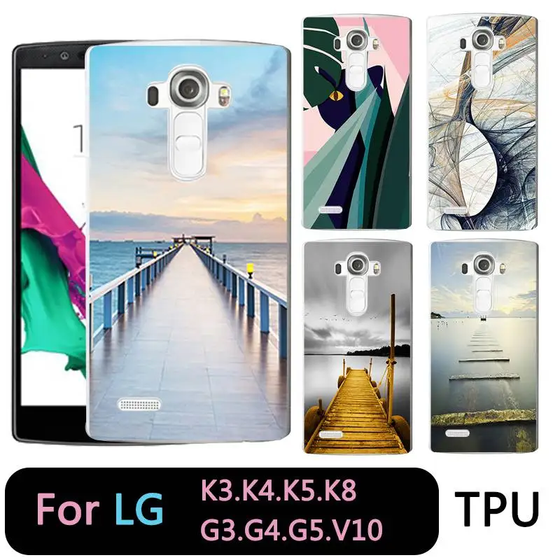 Qmswei ТПУ прозрачный чехол для телефона LG K3 K4 K5 K8 мост кошачий звездного неба моря