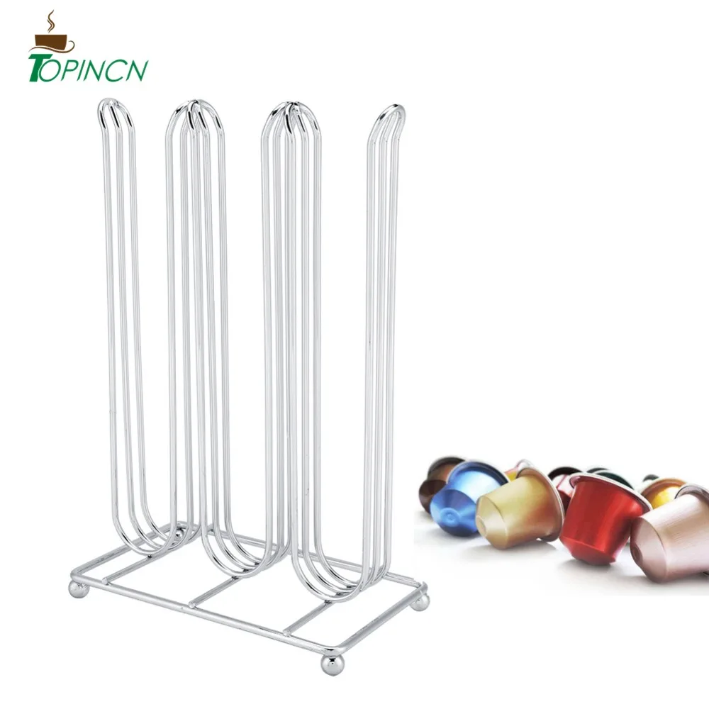 

High Quality Nespresso Capsule Holder Beautiful Chrome Finish 24Pcs Coffee Pod Storage Holder Capsule Stand