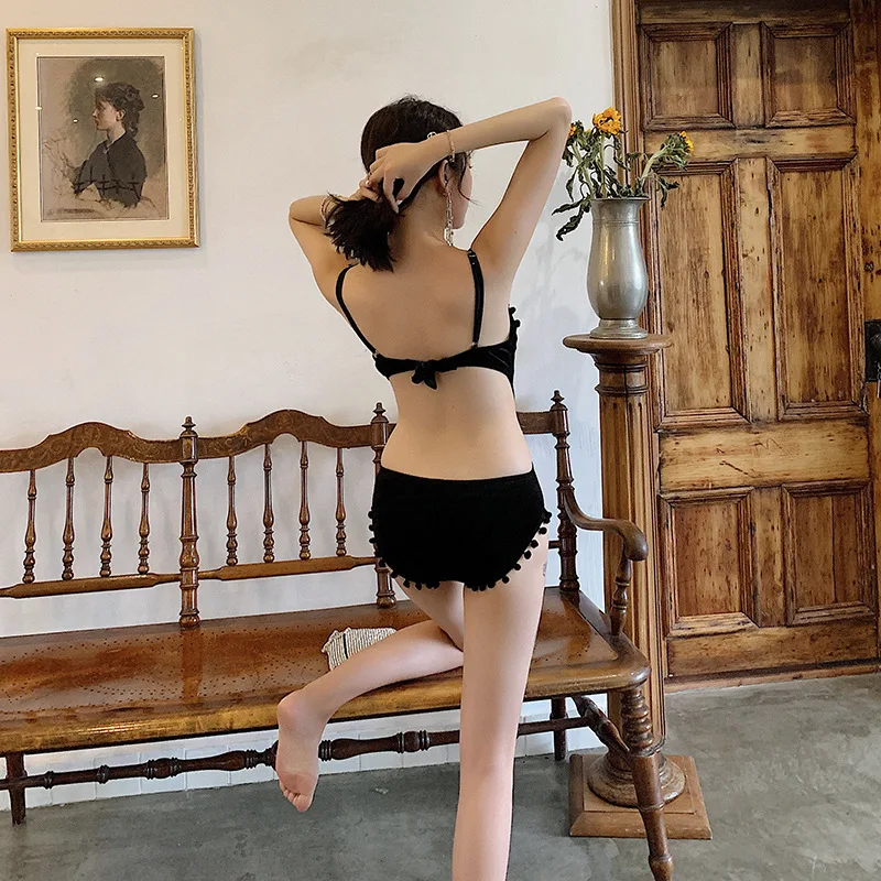 Bather женский набор бикини для женщин костюмы для ванной женщины плавки Pleuche есть Pad буквы полиэстер Купальник